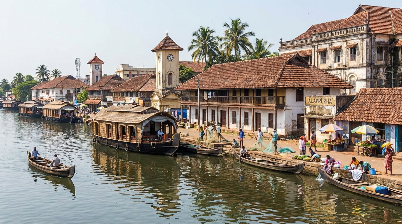 Scenic view of Alappuzha, India