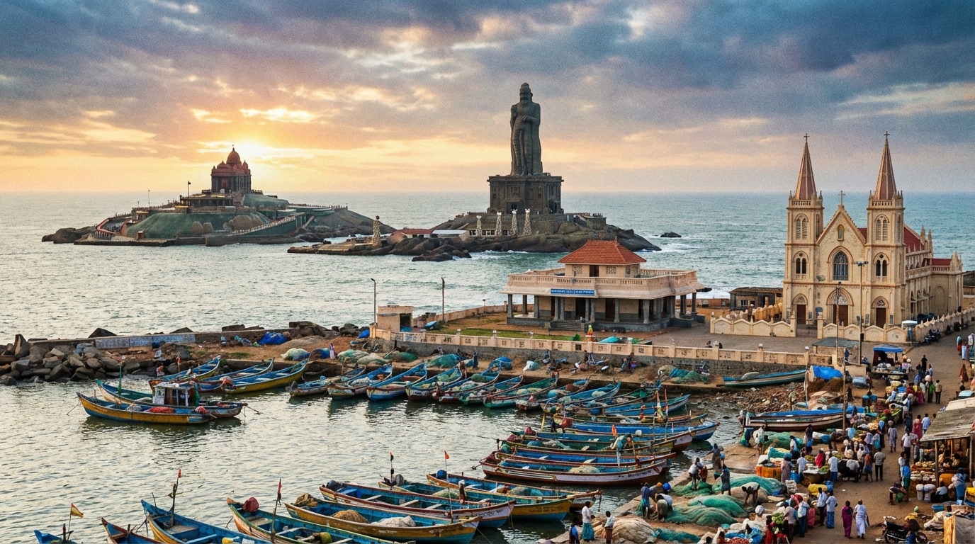 Scenic view of Kanyakumari, India