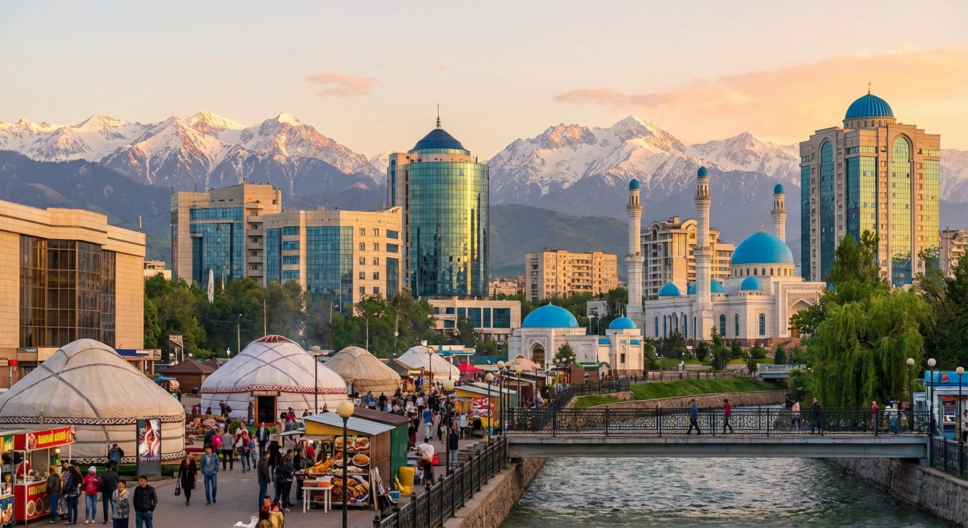Scenic view of Almaty, Kazakhstan