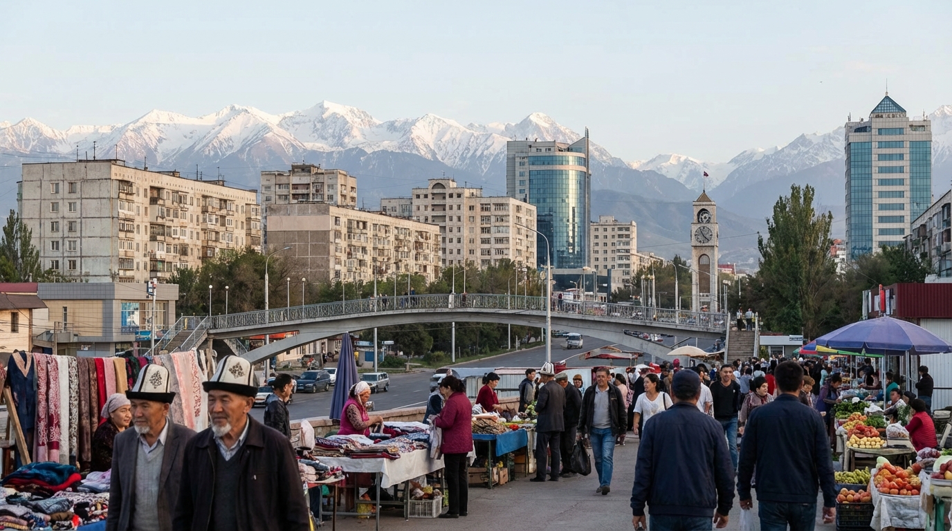 Scenic view of Kyrgyzstan