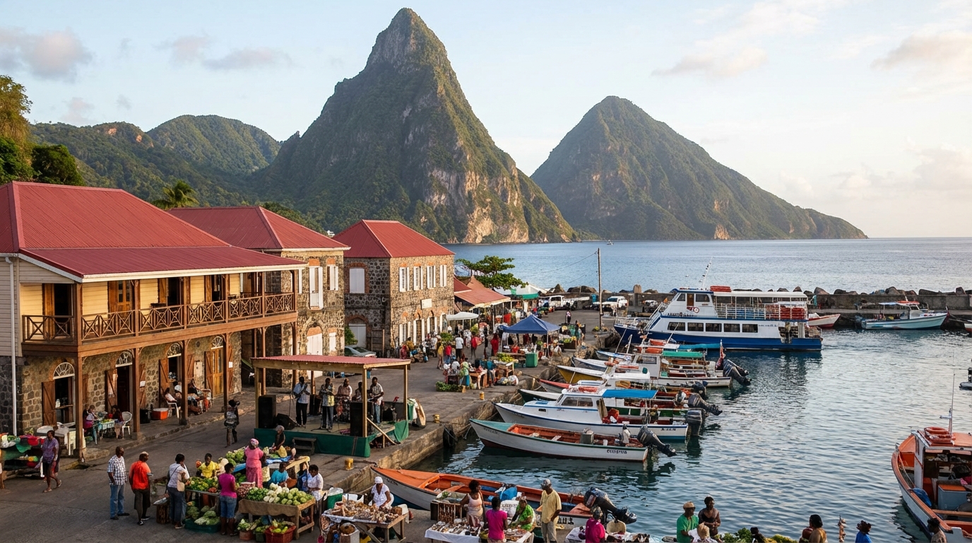Scenic view of Saint Lucia